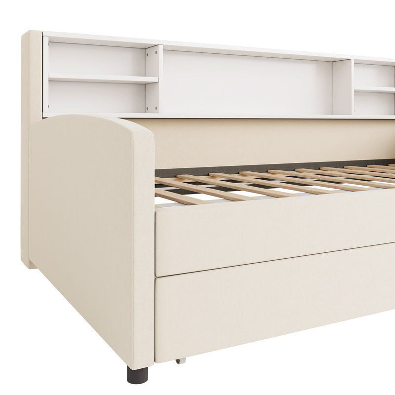 Luxurious Upholstered Platform Bed With Storage Drawers - R&R Furniture Gallery (Fountain Valley, CA)