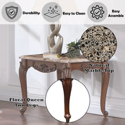 Nayla - End Table - Natural Marble Top & Cherry - R&R Furniture Gallery (Fountain Valley, CA)