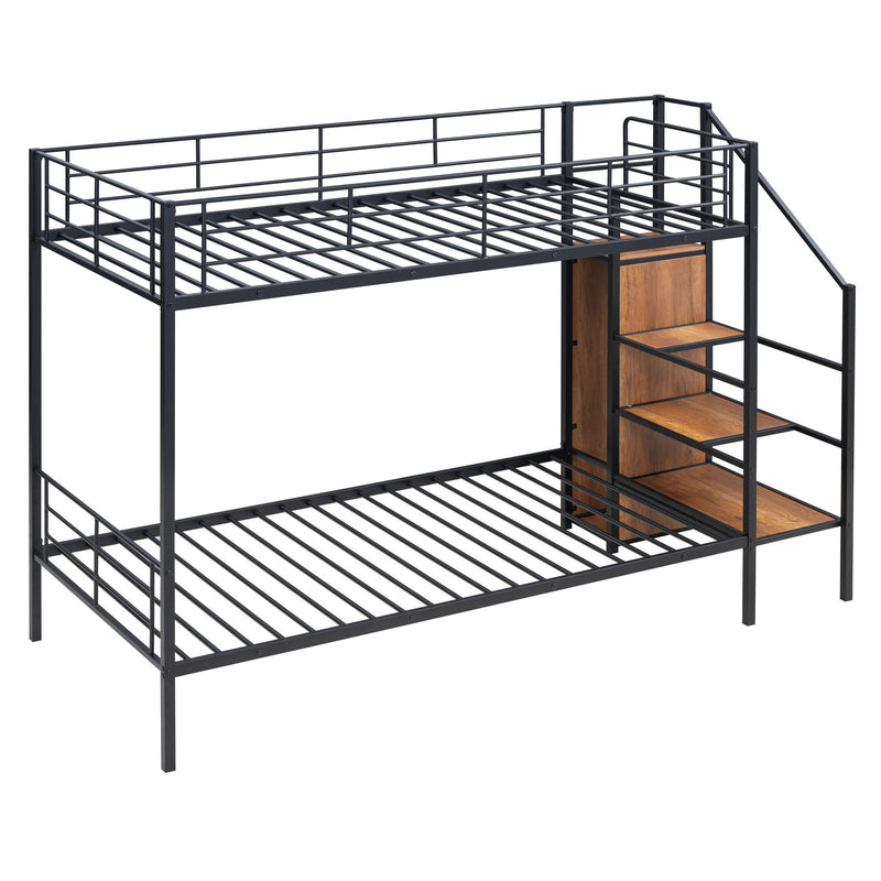 Bunk Bed With Lateral Storage Ladder And Wardrobe - R&R Furniture Gallery (Fountain Valley, CA)