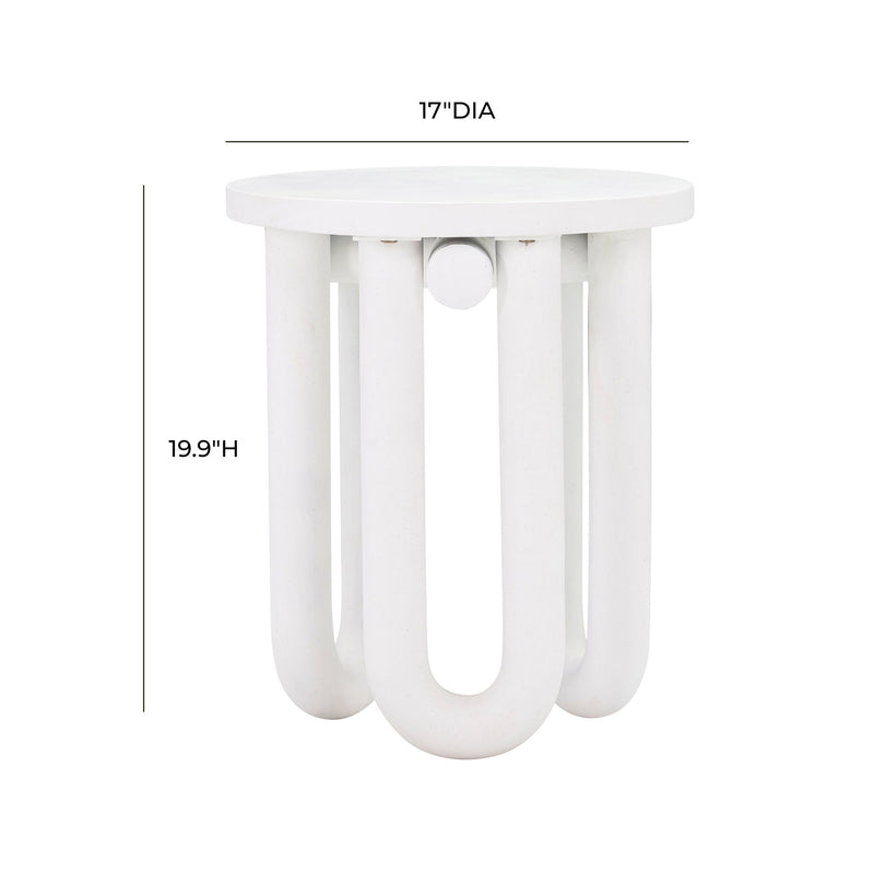 Tildy - Concrete Side Table - White - R&R Furniture Gallery (Fountain Valley, CA)