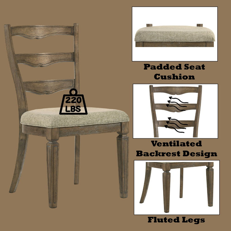 Parfield - Side Chair (Set of 2) - Fabric & Weathered Oak - R&R Furniture Gallery (Fountain Valley, CA)