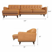 Allison - Mid-Century Modern Sectional Sofa Chaise - R&R Furniture Gallery (Fountain Valley, CA)