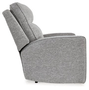 Biscoe - Power Recliner /Adj Headrest - Pewter - R&R Furniture Gallery (Fountain Valley, CA)