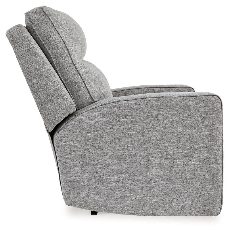 Biscoe - Power Recliner /Adj Headrest - Pewter - R&R Furniture Gallery (Fountain Valley, CA)