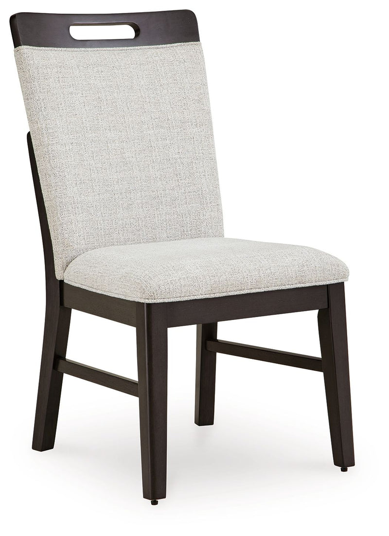 Neymorton - Dining Upholstered Side Chair (Set of 2) - Light Gray / Brown - R&R Furniture Gallery (Fountain Valley, CA)