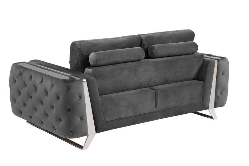 1051 - Contemporary Velvet Loveseat - R&R Furniture Gallery (Fountain Valley, CA)