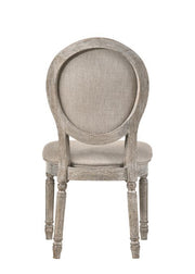 Faustine - Side Chair (Set of 2) - Tan Fabric & Salvaged Light Oak - R&R Furniture Gallery (Fountain Valley, CA)