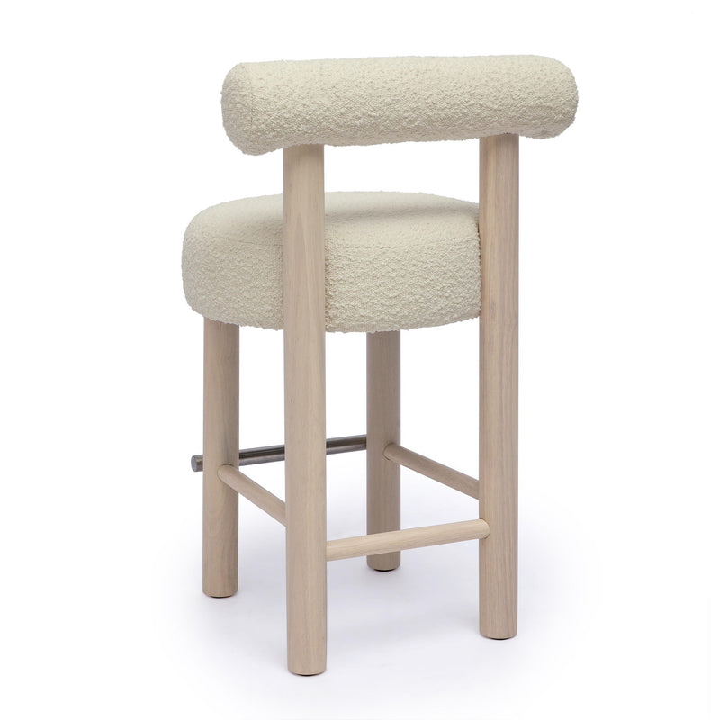 Carmel - Boucle and Solid Wood Counter Stool - R&R Furniture Gallery (Fountain Valley, CA)