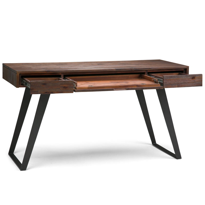 Lowry - Desk - Distressed Charcoal Brown - R&R Furniture Gallery (Fountain Valley, CA)