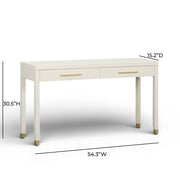 Dani - Faux Shagreen 2-Drawer Console Table - Cream - R&R Furniture Gallery (Fountain Valley, CA)