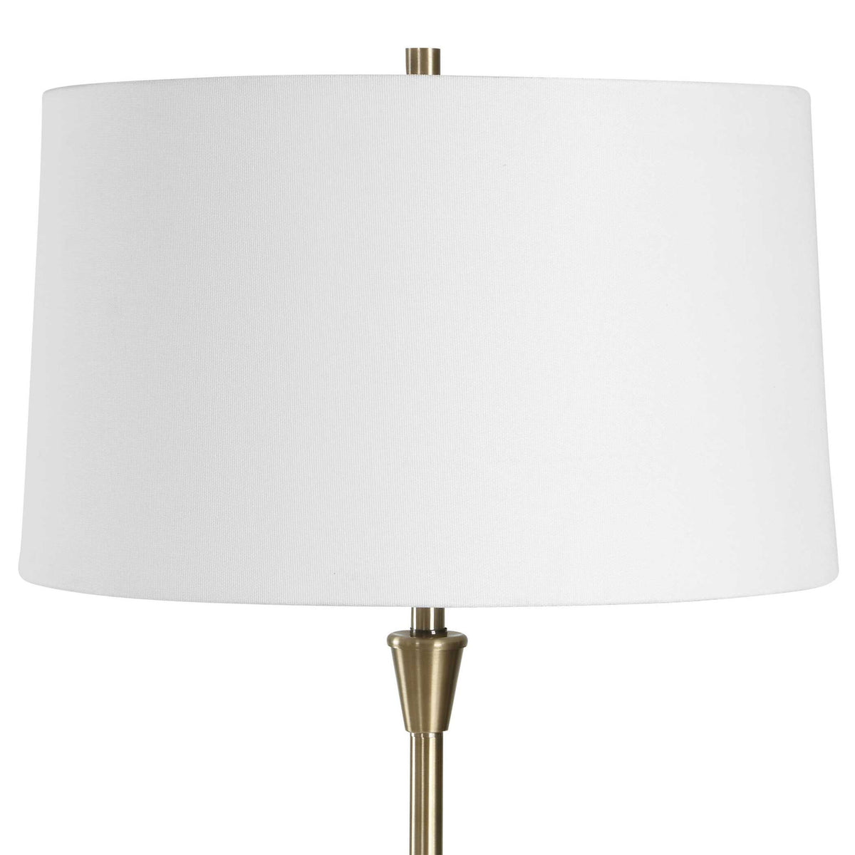 Marble Base Floor Lamp - Antique Brass / White