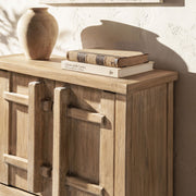 Jennifer Taylor Home Rowan 2-door accent cabinet in natural wood finish with sleek modern design.