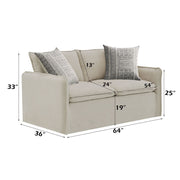 Upendo - Loveseat With 2 Pillows - Beige Linen - R&R Furniture Gallery (Fountain Valley, CA)