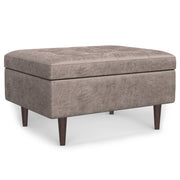Shay - Large Square Coffee Table Storage Ottoman Mid-Century Style - R&R Furniture Gallery (Fountain Valley, CA)