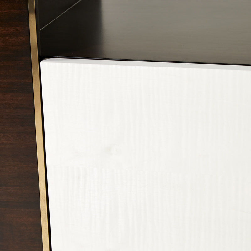 Belmont Place - Media Cabinet - White / Dark Brown - R&R Furniture Gallery (Fountain Valley, CA)