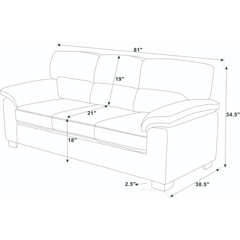 Vintage Inspired 3 Seat Sofa With Tufted Cushions - R&R Furniture Gallery (Fountain Valley, CA)