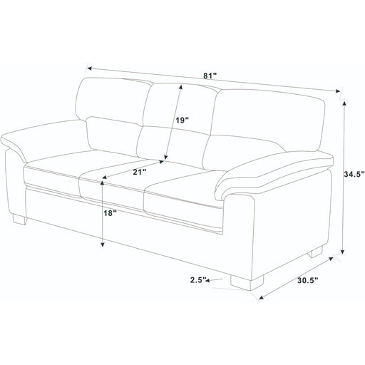 Vintage Inspired 3 Seat Sofa With Tufted Cushions - R&R Furniture Gallery (Fountain Valley, CA)