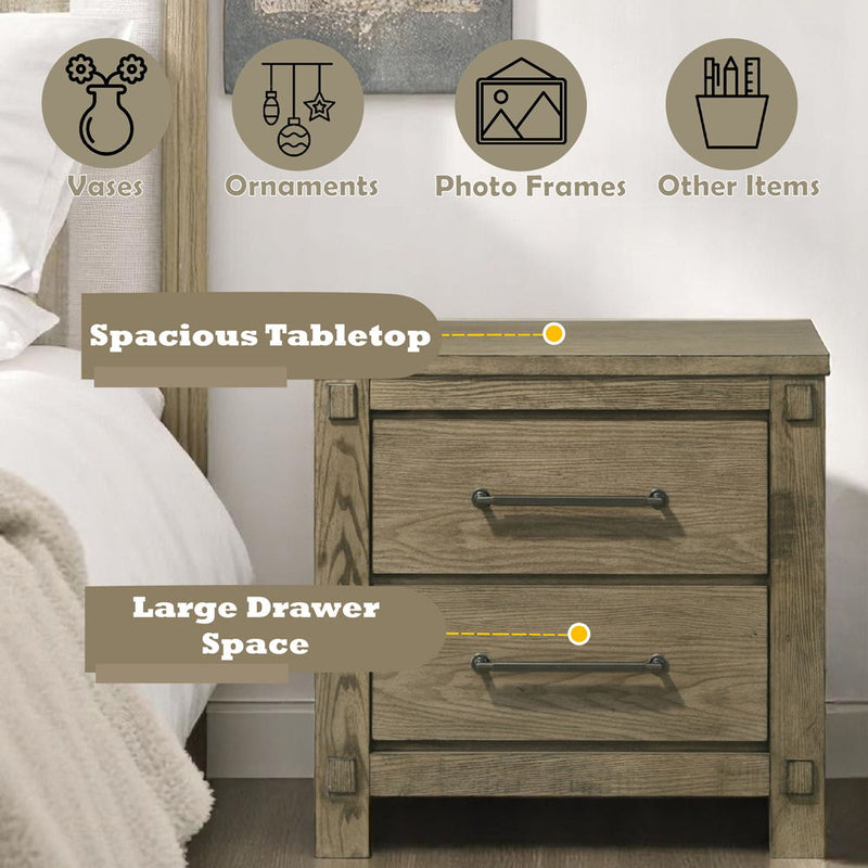 Colton - Nightstand - Antique White Oak - R&R Furniture Gallery (Fountain Valley, CA)