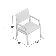 Outdoor Wicker Dining Chair With Water Resistant Cushions (Set of 2) - White / Brown - R&R Furniture Gallery (Fountain Valley, CA)