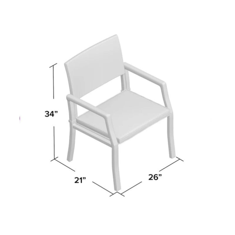 Outdoor Wicker Dining Chair With Water Resistant Cushions (Set of 2) - White / Brown - R&R Furniture Gallery (Fountain Valley, CA)