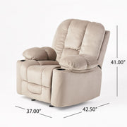 Luxurious Manual Recliner Chair With Skin-Friendly Fabric And Dual Cup Holders - R&R Furniture Gallery (Fountain Valley, CA)