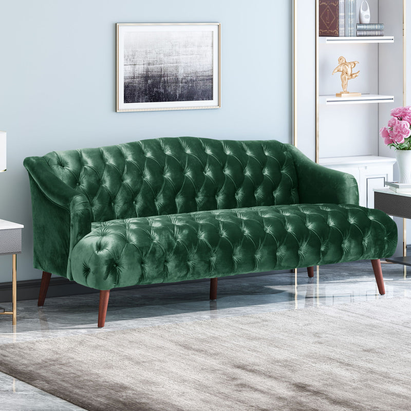Comfy 3 Seat Sofa With Wooden Legs, For Living Room And Study - R&R Furniture Gallery (Fountain Valley, CA)