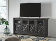 Tyler Creek - Extra Large TV Stand - Black / Gray - R&R Furniture Gallery (Fountain Valley, CA)