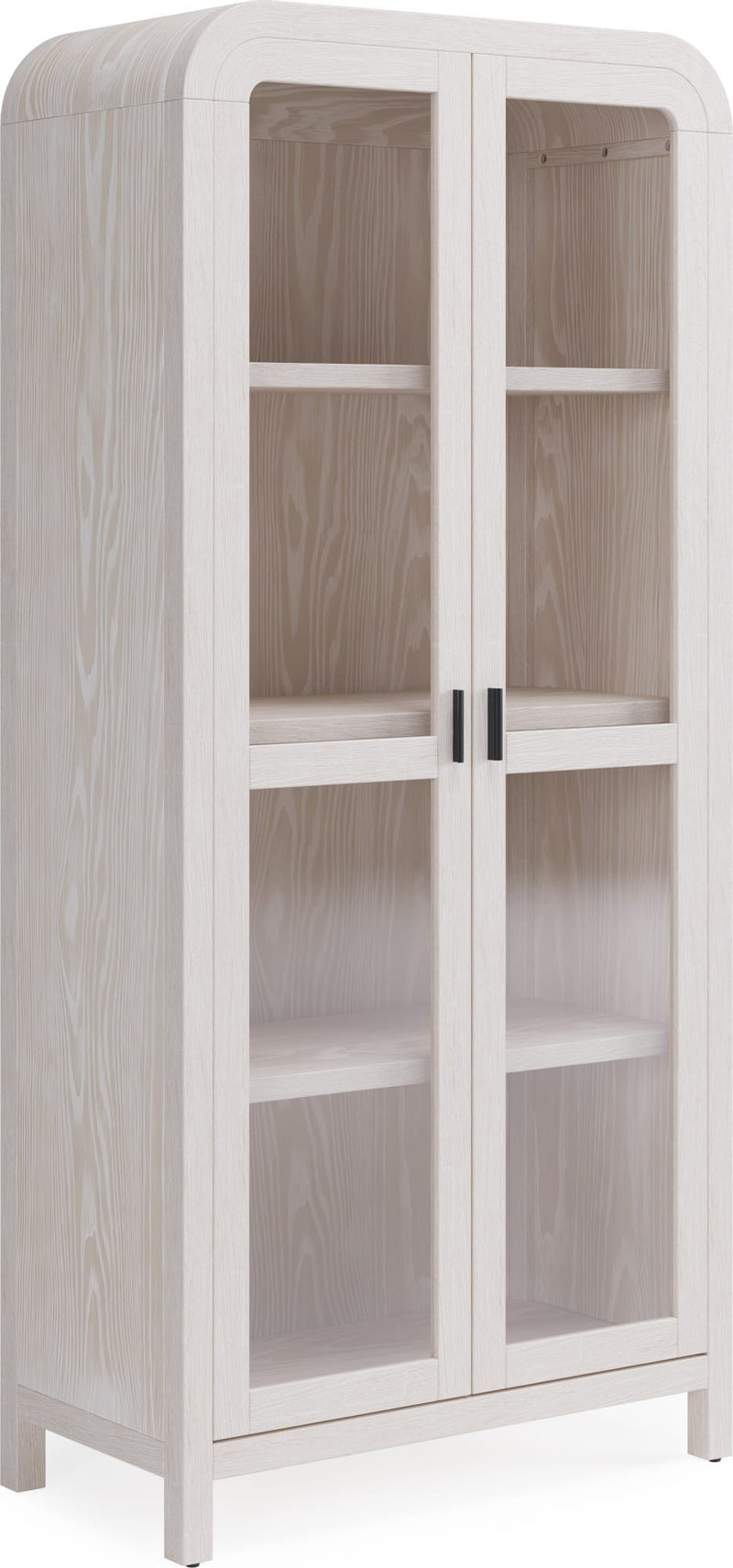 Drake Glass Door Wooden Bookcase in Sugar