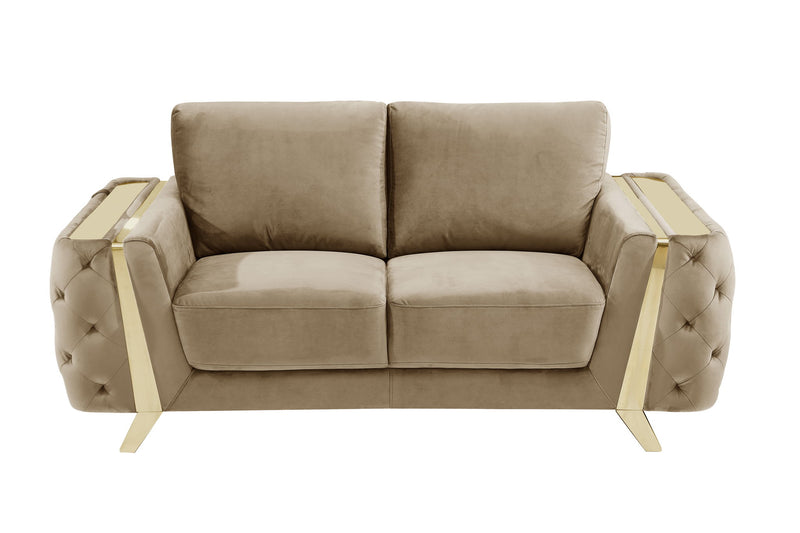 1051 - Contemporary Velvet Loveseat - R&R Furniture Gallery (Fountain Valley, CA)