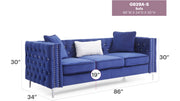 Glory Furniture Paige stationary sofa with plush fabric and modern design, featuring wide armrests and comfortable seating.
