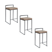 Lumi Source Fuji contemporary stackable counter stool set with sleek modern design and wooden legs, ideal for kitchen or bar seating.