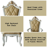 Picardy - Arm Chair (Set of 2) - Butterscotch Synthetic Leather & Antique Pearl - R&R Furniture Gallery (Fountain Valley, CA)
