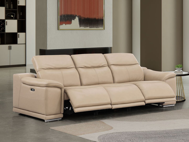 2679 - Genuine Leather Sofa With 3 Power Recliners