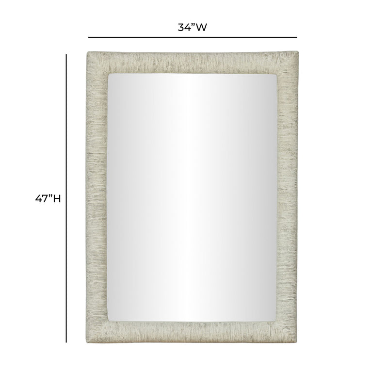 Orpheus - 34" x 47" Ribbed Rectangular Wall Mirror - Faux Stone