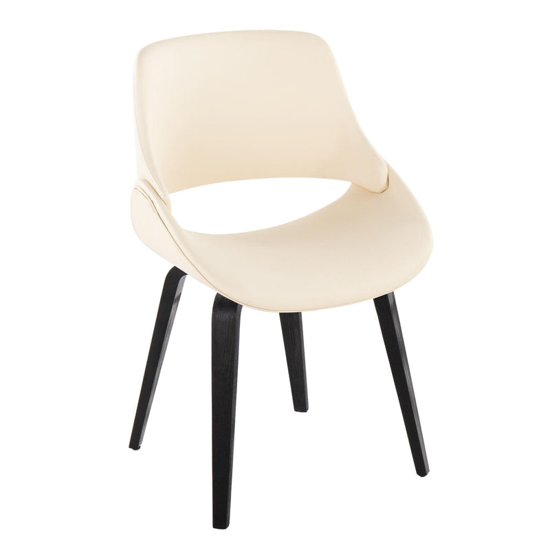 Set of 2 Lumi Source Fabrico Mid Century Modern dining chairs with comfortable upholstered seats and wooden legs.