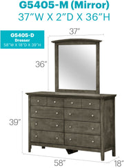 Elegant casual dresser by Glory Furniture with multiple drawers, ideal for bedroom or living room storage.
