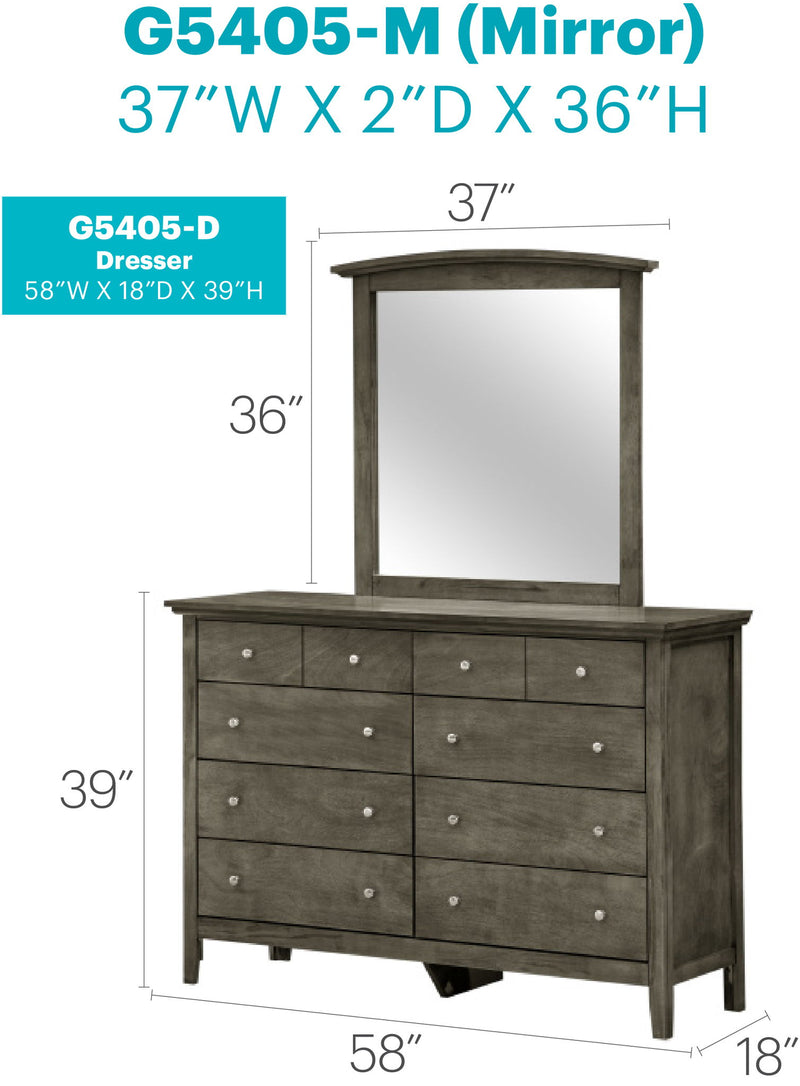 Elegant casual dresser by Glory Furniture with multiple drawers, ideal for bedroom or living room storage.