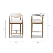 Artemis - Mixed Material Upholstered Counter Stool - Warm White - R&R Furniture Gallery (Fountain Valley, CA)