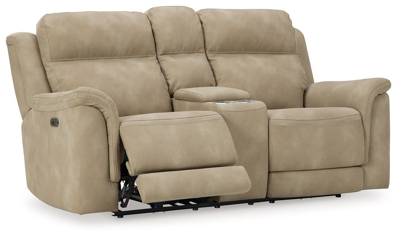 Next-Gen Durapella - Reclining Power Loveseat With Console - R&R Furniture Gallery (Fountain Valley, CA)