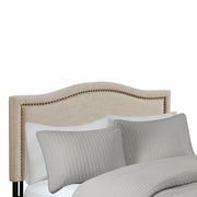 Elegant Panel Headboard With Copper Nailheads And Adjustable Metal Legs - R&R Furniture Gallery (Fountain Valley, CA)