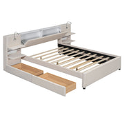 Upholstered Platform Bed With Reading Lights, Drawers, Trundle And Shelves - R&R Furniture Gallery (Fountain Valley, CA)