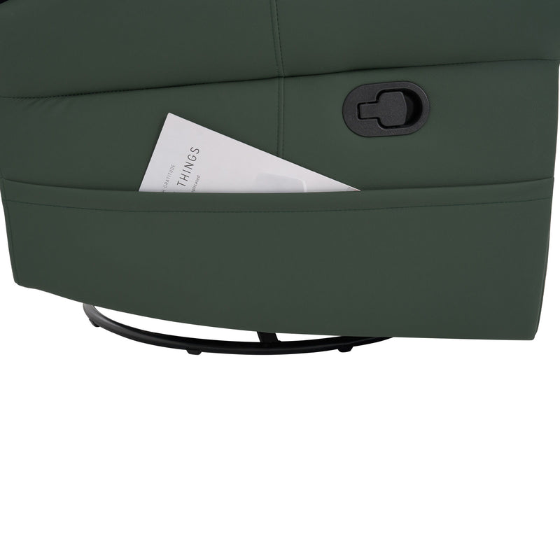 Manual Recliner Chair With 270 Degree Swivel, Massage & Heating, Dual Reclining Positions