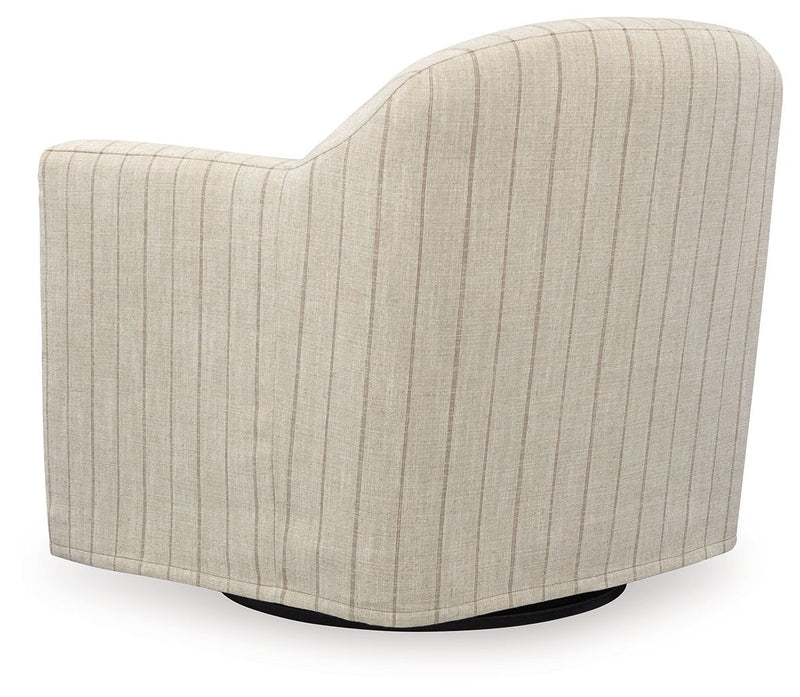 Valwick - Swivel Accent Chair - Cream / Brown - R&R Furniture Gallery (Fountain Valley, CA)