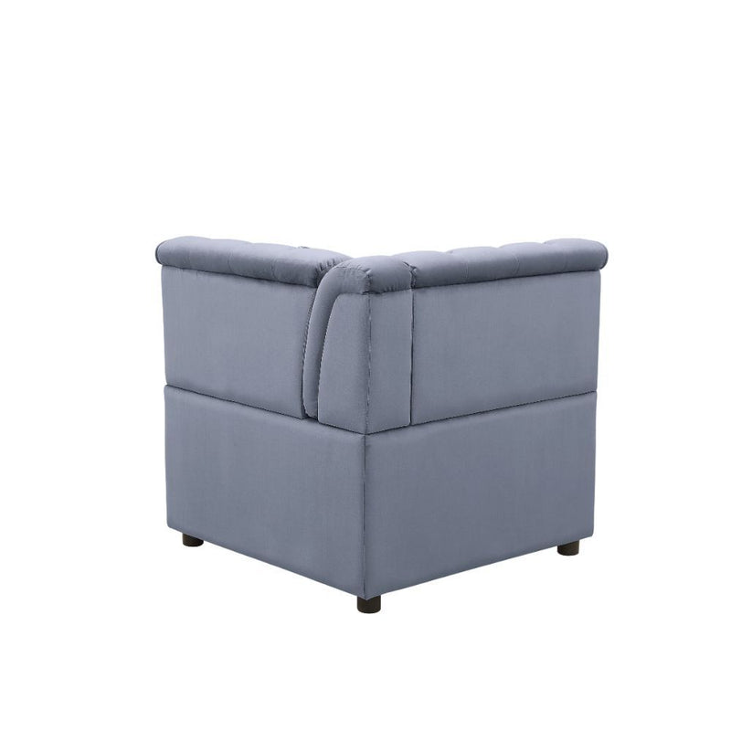 Bois II - Modular Wedge - Gray Velvet - R&R Furniture Gallery (Fountain Valley, CA)