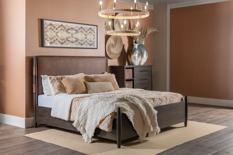 Koko King-size Upholstered Panel Bed in Minx
