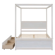 Canopy Platform Bed With Drawers, Support Slats, No Box Spring Needed - R&R Furniture Gallery (Fountain Valley, CA)