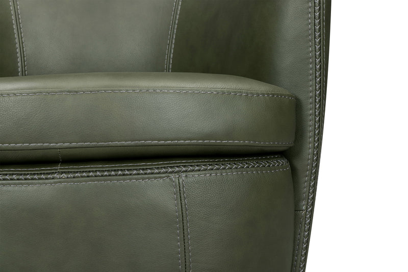 Barolo - 100% Italian Leather Swivel Club Chair (Set of 2)