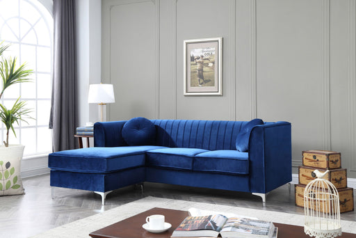 Glory Furniture Delray Micro Suede Sofa Chaise in beige with plush cushions and modern design, part of stationary sectional collection