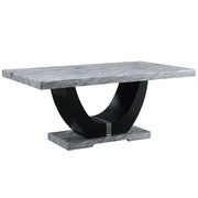 Caralin - Dining Table - Engineered Stone & Black - R&R Furniture Gallery (Fountain Valley, CA)