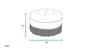 Yolanda - Round Upholstered Accent Ottoman - Almond White - R&R Furniture Gallery (Fountain Valley, CA)